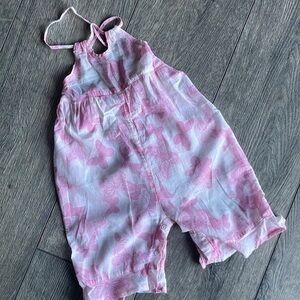 Shilar baby romper 12 to 18 months pink butterfly romper